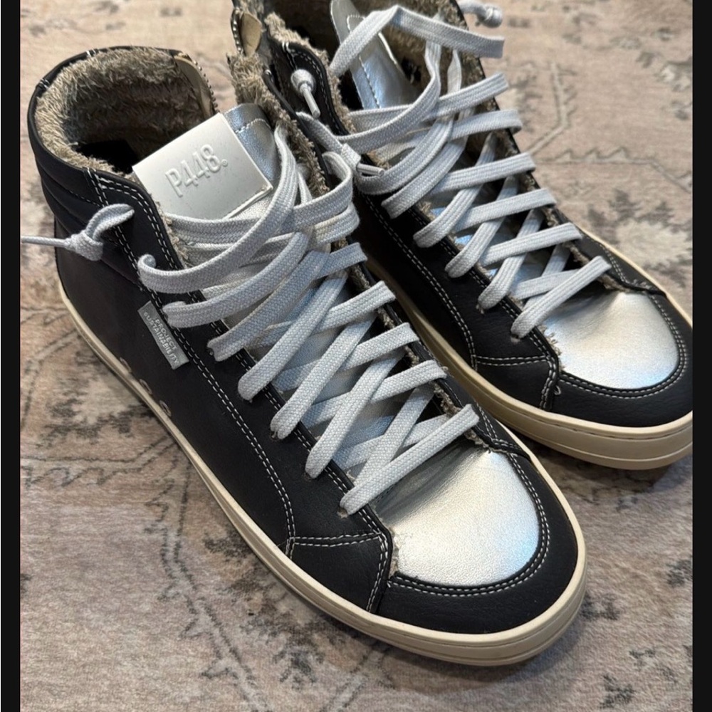 P448 Black and Silver Sneakers